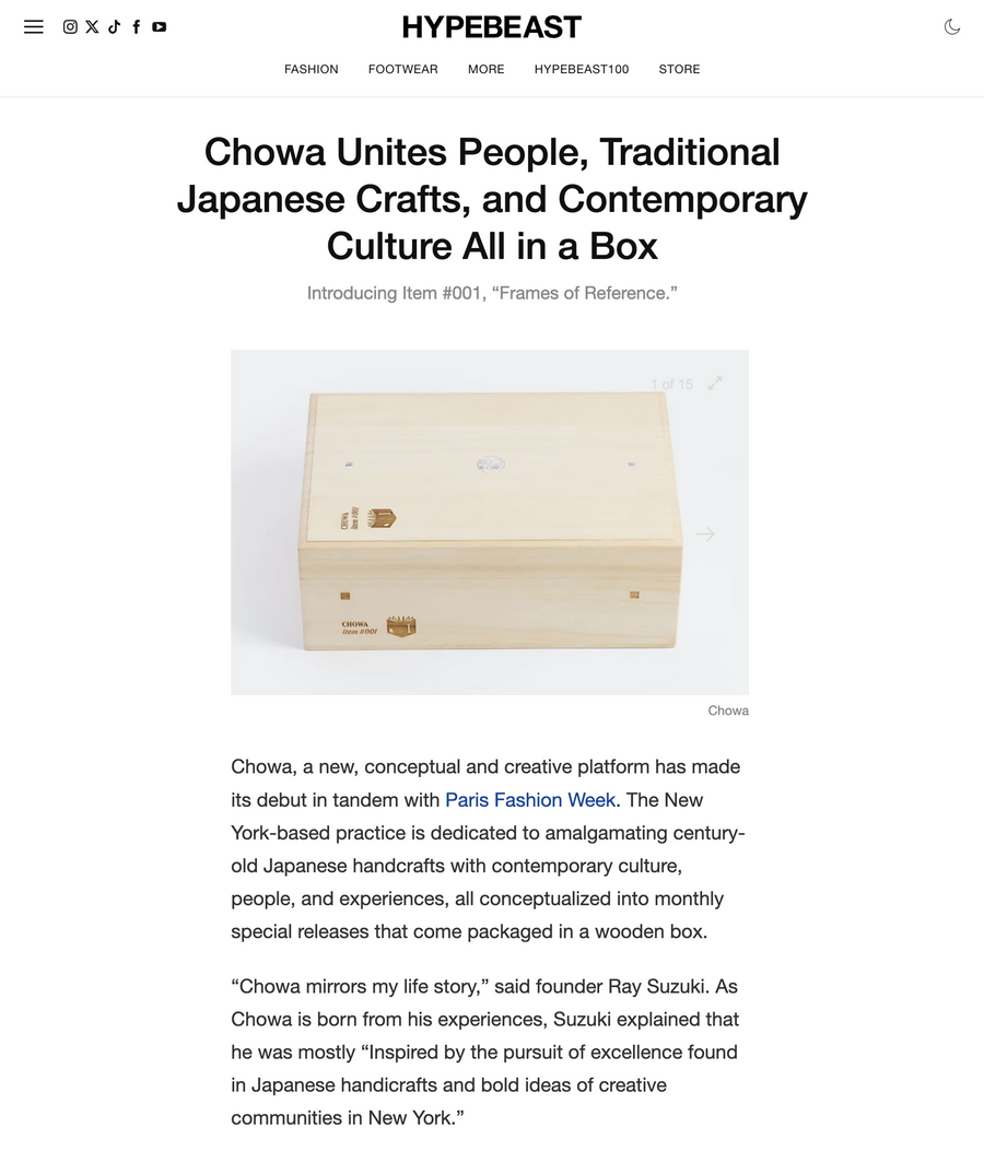 Chowa Unites People, Traditional Japanese Crafts, and Contemporary Culture All in a Box